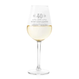 Calice Vino 50 cl PERSONALIZZABILE Compleanno con nome anni e data nascita Incisione  - Idea regalo