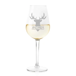 Calice Vino 50 cl PERSONALIZZABILE con nome Incisione Cervo  - Idea regalo