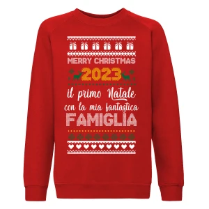 Felpa girocollo Natale Natalizia 2023 il primo natale con la mia fantastica famiglia - regalo di natale - felpa divertente - idea regalo natale Unisex