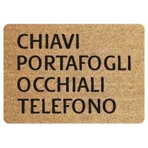 Tappeto Zerbino divertente Chiavi Portafogli Occhiali Telefono Ingresso Casa 68x48 cm