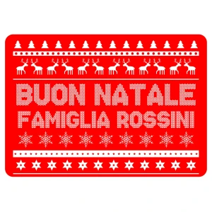 Tappeto Zerbino Natale personalizzato con nome Famiglia Fantasia Natalizia Ingresso Casa Regalo Natale 60x40 cm