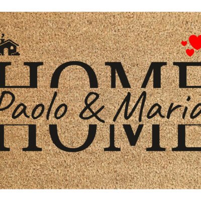 Tappeto Zerbino personalizzato con nome Famiglia Home Ingresso Casa 68x48 cm