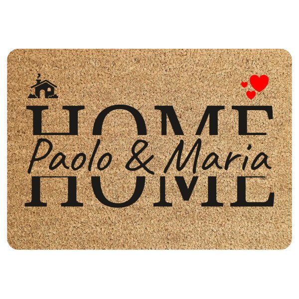 Tappeto Zerbino personalizzato con nome Famiglia Home Ingresso Casa 68x48 cm