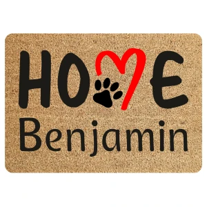 Tappeto Zerbino personalizzato con nome cane Home Ingresso Casa 68x48 cm