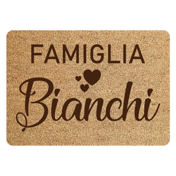 Tappeto Zerbino personalizzato con nome Famiglia Ingresso Casa 68x48 cm