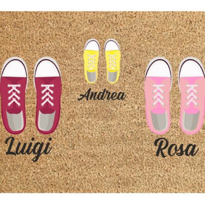 Tappeto Zerbino personalizzato con nome Famiglia figlio Scarpe Ingresso Casa 68x48 cm