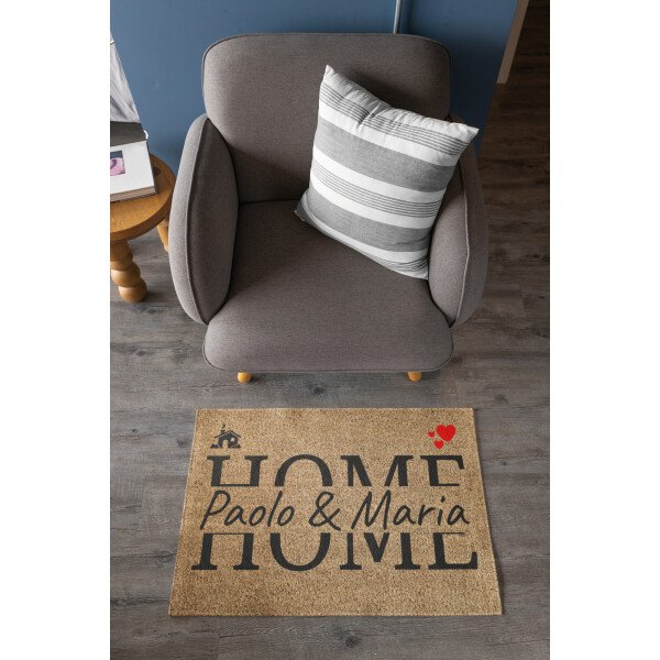 Tappeto Zerbino personalizzato con nome Famiglia Home Ingresso Casa 68x48 cm - immagine 2