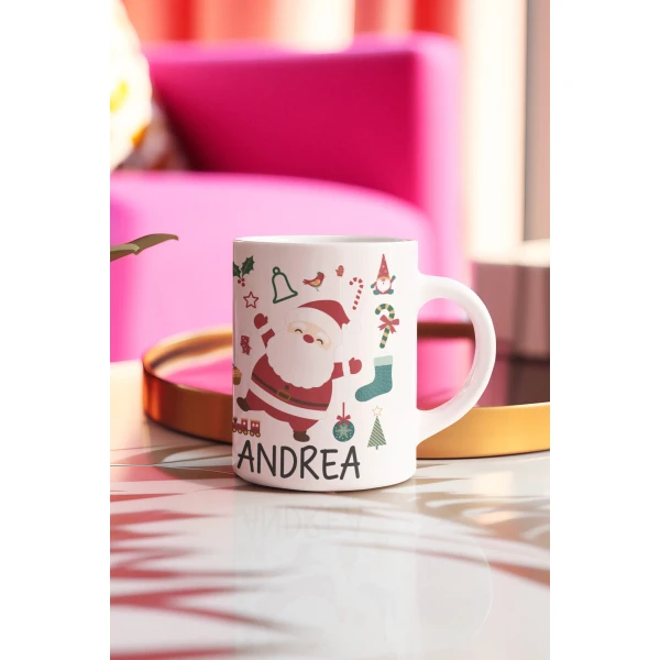 Tazza Natale PERSONALIZZABILE Babbo Natale Personalizza con nome Merry Christmas Regalo Natale - immagine 5
