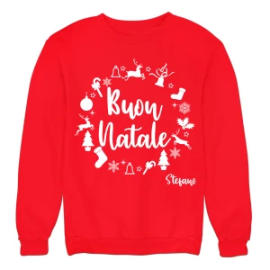 Felpa Girocollo Natale Natalizia PERSONALIZZABILE CON NOME Merry Christmas fantasia natalizia divertente Idea regalo Unisex