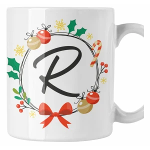 Tazza Natale PERSONALIZZABILE Natalizia Iniziale Personalizza Iniziale Merry Christmas Regalo Natale