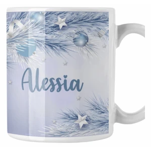 Tazza Natale PERSONALIZZABILE CON NOME Albero di Natale Fantasia Ghiaccio Idea Regalo Natalizia Christmas