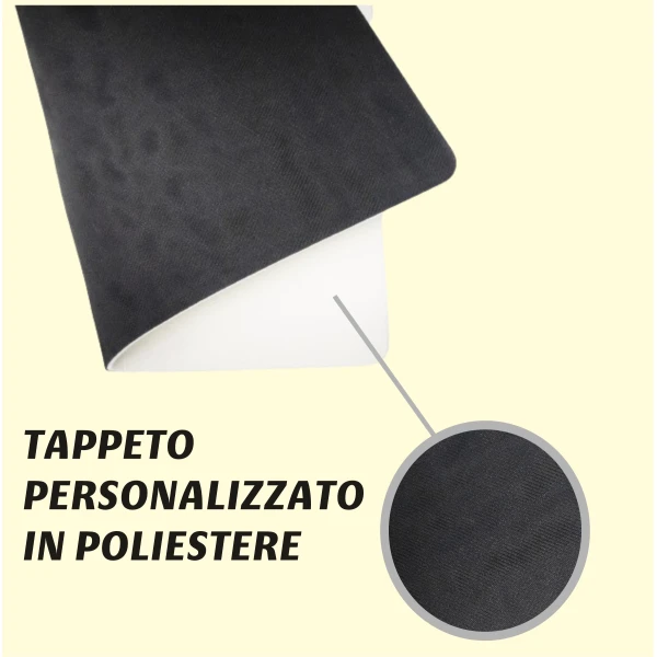 Tappeto PERSONALIZZATO con nome cane divertente Dogo Argentino Perchè bussi? Zerbino in poliestere 60x40 cm - immagine 2