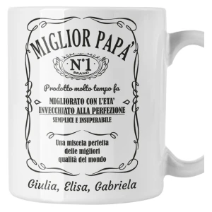 Tazza Papà PERSONALIZZABILE CON NOME Miglior papà Numero 1 divertente regalo Festa del Papà Mug 11Oz
