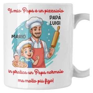 Tazza Papà PERSONALIZZABILE CON NOME L'elettricista più figo del mondo divertente regalo Festa del Papà Mug 11Oz