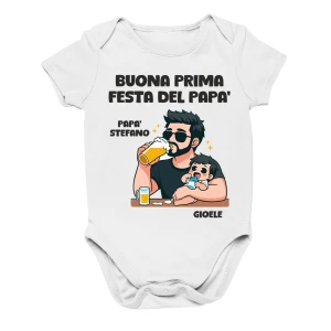 Body Papà Neonato PERSONALIZZABILE CON NOME Buona Prima Festa del Papà Capelli Neri divertente idea regalo Festa del Papà Regalo Dalla S alla XL