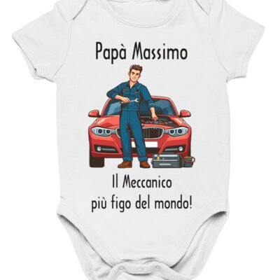 Body neonato regalo per papà personalizzabile Il meccanico più figo del mondo con nome