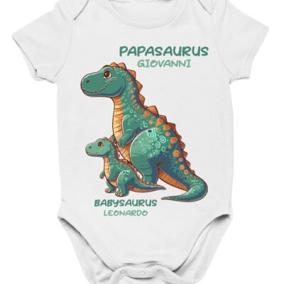 Body neonato regalo per papà personalizzabile Papasaurus e Babysaurus con nome