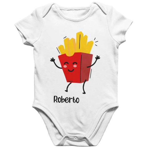 COLORFAMILY Coppia T-Shirt e Body PERSONALIZZABILE Mamma Figlio Figlia Donna Neonato Patatine Maglietta manica corta Taglie dalla S alla XL e da 0 a 24 mesi - immagine 4