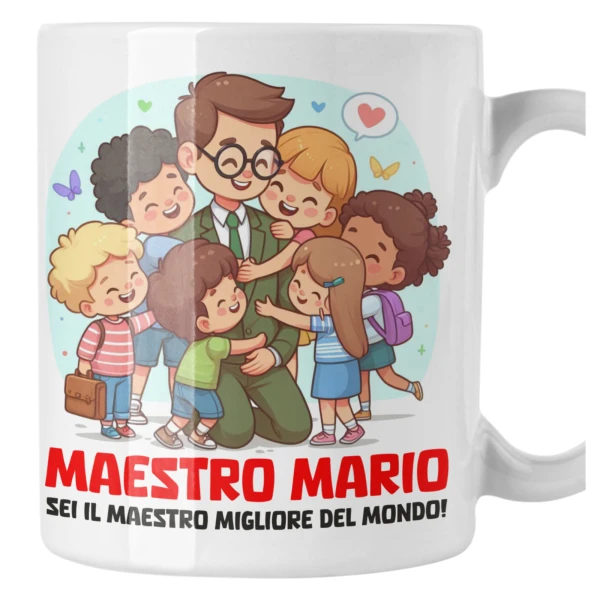 Tazza Maestro Personalizzabile con Nome - Sei il migliore del mondo - Idea Regalo Fine Anno Scolastico Mug 11 Oz