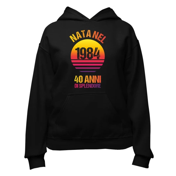 Felpa 40 anni Compleanno Donna Nata nel (Anno Personalizzabile), 40 anni di splendore - vintage - idea regalo dalla S alla XL