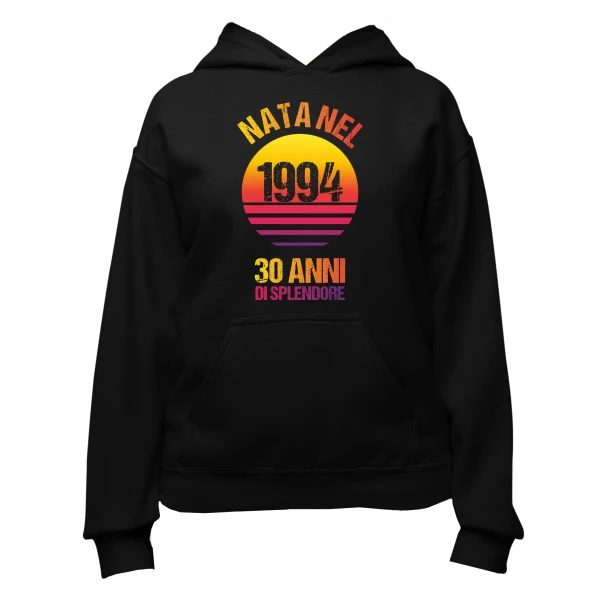 Felpa 30 anni Compleanno Donna Nata nel (Anno Personalizzabile), 30 anni di splendore - vintage - idea regalo dalla S alla XL