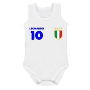 Body neonato Italia smanicato Europei 2024 PERSONALIZZABILE con nome e numero Body neonato divertenti spalla larga dai 0-6 ai 18-24 mesi