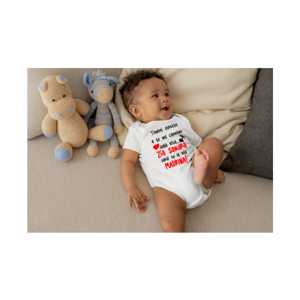 Body neonato divertente madrina PERSONALIZZABILE Zia Sarai tu la mia madrina Bianco dalla 0-6 alla 18-24 mesi - immagine 3