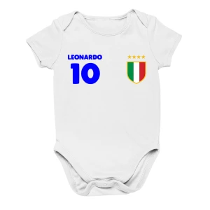 Body neonato Italia Europei 2024 PERSONALIZZABILE con nome e numero Body neonato divertenti dai 0-6 ai 18-24 mesi