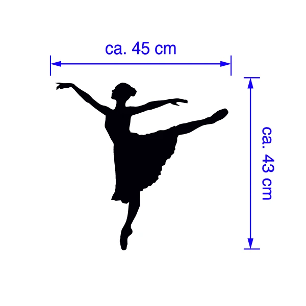 Adesivo murale wall sticker Ballerina - danza classica - idea regalo per la casa Dimensioni 45x43 cm - immagine 3