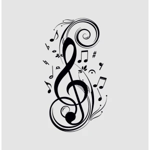 Adesivo murale Wall Sticker Chiave di Violino - musica - idea regalo per la casa Dimensioni 60x30 cm
