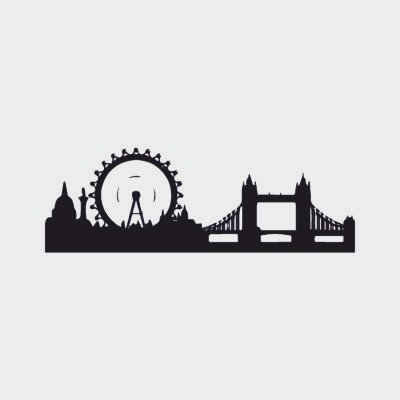 Adesivo murale Wall Sticker Londra - skyline londra - città - Ideale per abbellire e decorare la tua casa Dimensioni 80x30 cm