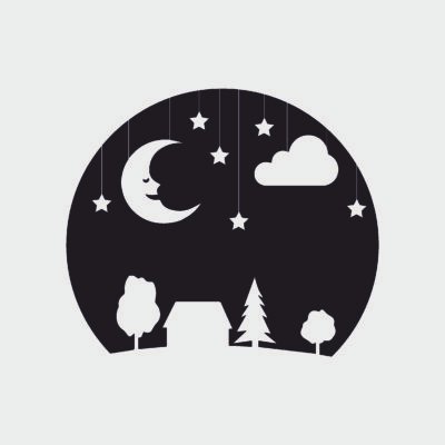 Adesivo murale wall sticker Buonanotte - Notte - luna - idea regalo per la casa Dimensioni 60x30 cm
