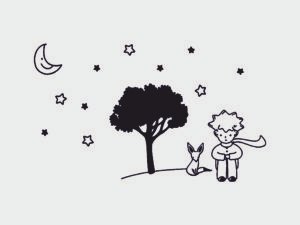 Adesivo murale wall sticker Piccolo principe - baby sleep - idea regalo per la casa Dimensioni 60x30 cm