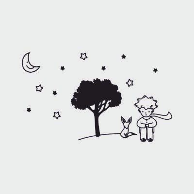 Adesivo murale wall sticker Piccolo principe - baby sleep - idea regalo per la casa Dimensioni 60x30 cm