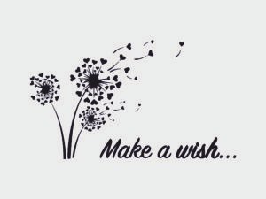 Adesivo murale wall sticker Frasi - make a wish - idea regalo per la casa Dimensioni 60x30 cm