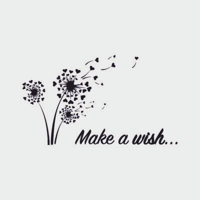 Adesivo murale wall sticker Frasi - make a wish - idea regalo per la casa Dimensioni 60x30 cm
