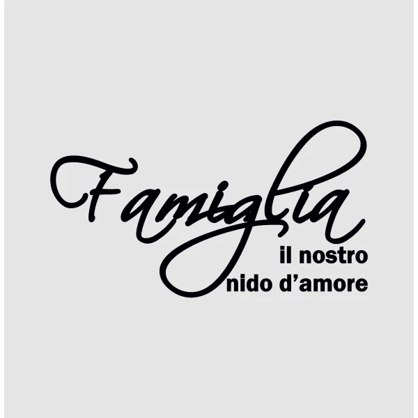 Adesivo murale wall sticker Famiglia è il nostro nido d'amore - idea regalo per la casa Dimensioni 45x25 cm