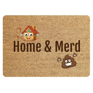 Tappeto Zerbino divertente Home & Merd Ingresso Casa 60x40 cm