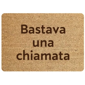 Tappeto divertente Bastava una chiamata Zerbino in Poliestere 60x40 cm