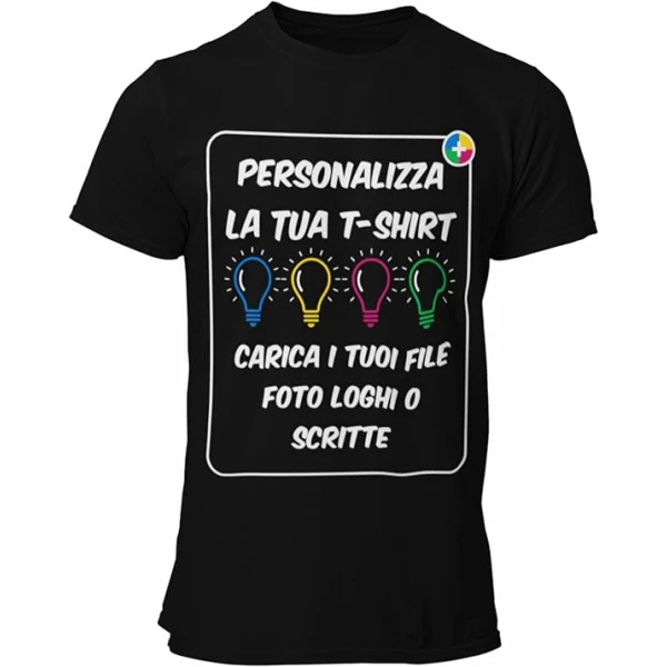 T-Shirt Personalizzata Uomo c Personalizza la Tua t-Shirt con Foto, Logo e/o Testo Manica Corta Taglie dalla S alla 3XL