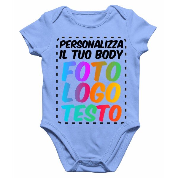 Body Neonato Personalizzato Bimbo Bimba Neonata Foto Nome Scritta Idea Regalo - immagine 3