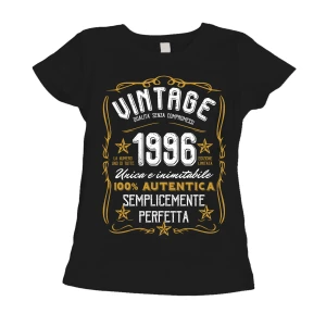 Maglietta Donna Idea Regalo Compleanno 1996 Festa 30 anni Vintage manica corta Taglie dalla S alla XL