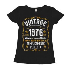Maglietta Donna Idea Regalo Compleanno 1976 Festa 50 anni Vintage manica corta Taglie dalla S alla XL