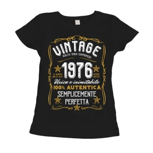 Maglietta Donna Idea Regalo Compleanno 1976 Festa 50 anni Vintage manica corta Taglie dalla S alla XL