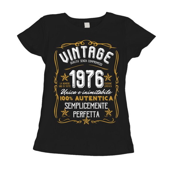 Maglietta Donna Idea Regalo Compleanno 1976 Festa 50 anni Vintage manica corta Taglie dalla S alla XL
