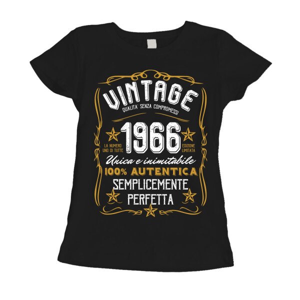 Maglietta Donna Idea Regalo Compleanno 1966 Festa 60 anni Vintage manica corta Taglie dalla S alla XL